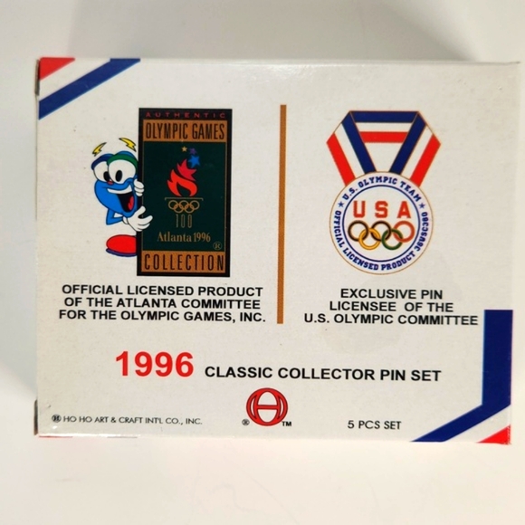 1996 Atlanta Olympics Official Collector 5 pin Set, Mint Condition, unopened - Picture 3 of 16
